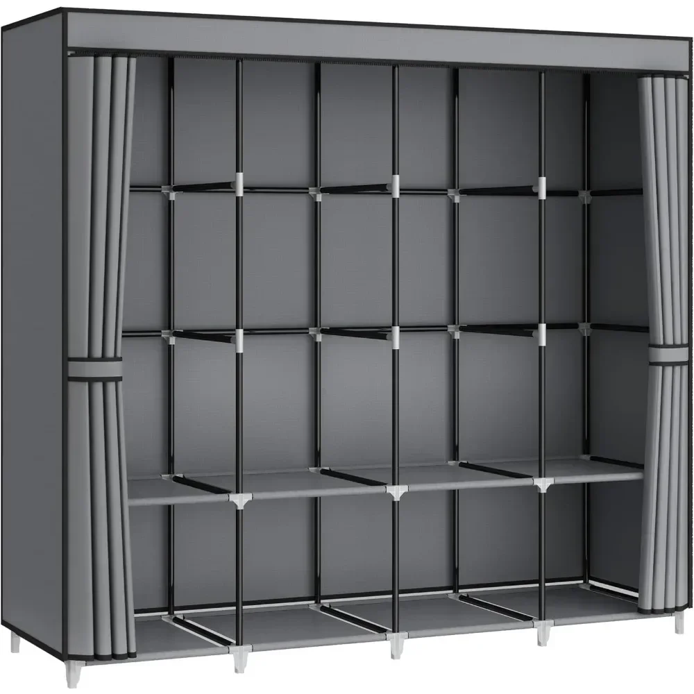 Wardrobe Closet Portable Fabric Cover - 67 inch draagbare kledingkast, kledingrek opbergorganizer