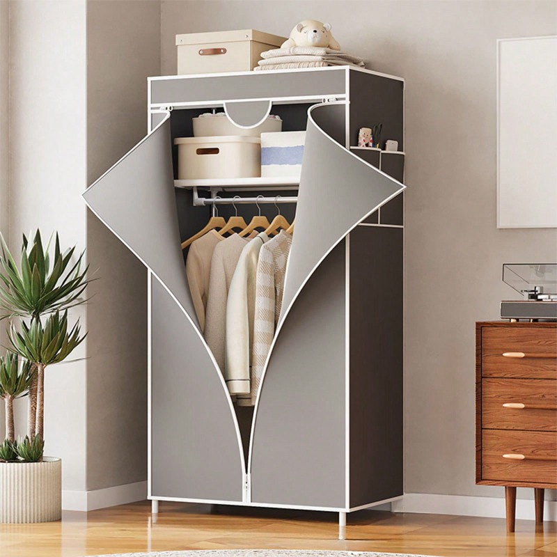 Wardrobe Closet Portable Fabric Cover - Rode/grijze/blauwe/koffiekleurige draagbare stoffen kledingkast met stofdichte