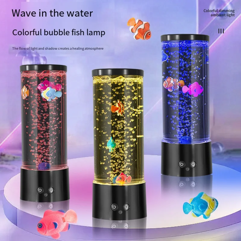 Floating Nightstand With Led Light - Led Fish Lamp Omgevingslicht Afstandsbediening Kleur