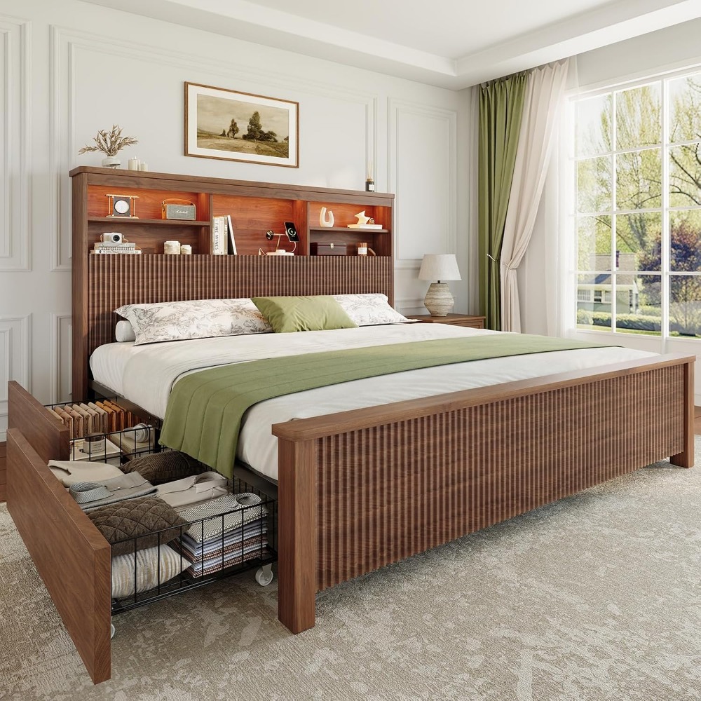 King Size Bed Frame With Storage Drawers - Bedframe voor een kingsize bed met