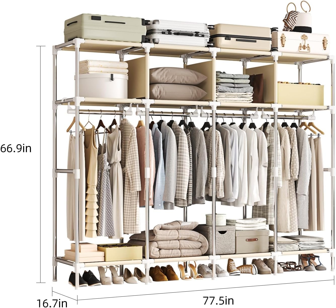79 inch extra brede, draagbare - Wardrobe Closet Portable Fabric Cover recensie en prijs
