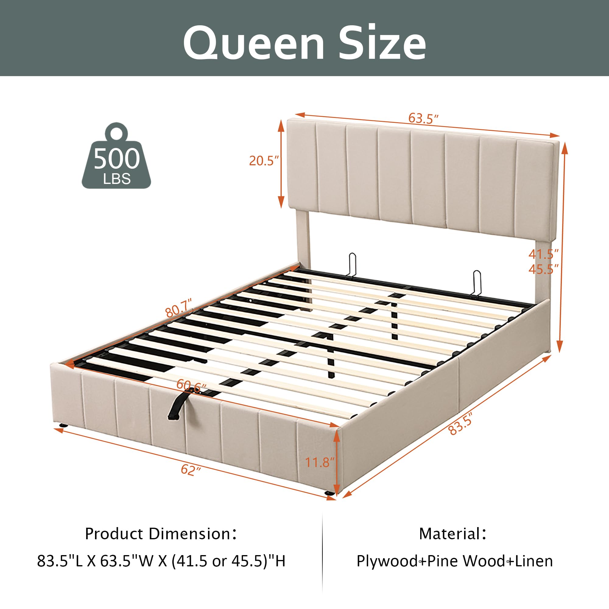Bed met opklapbaar opbergplatf - Gas Lift Storage Bed Hydraulic recensie en prijs