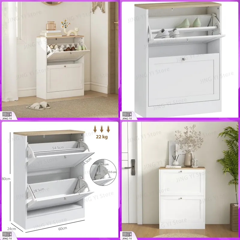Smalle schoenenkast met 2 opkl - Shoe Rack Cabinet Narrow Entryway recensie en prijs