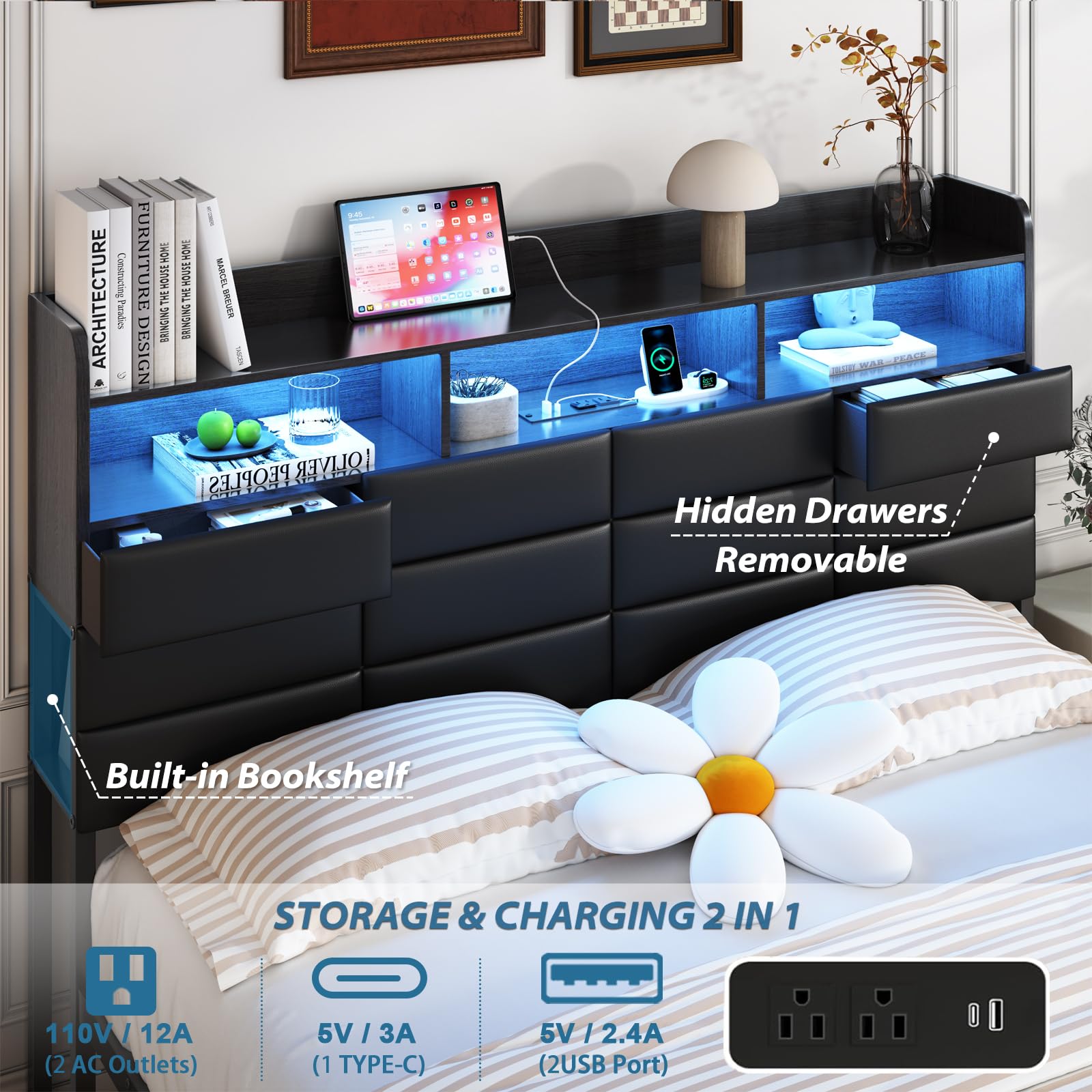 Bedframe in kingsize met opber - King Size Bed Frame With Storage Drawers recensie en prijs