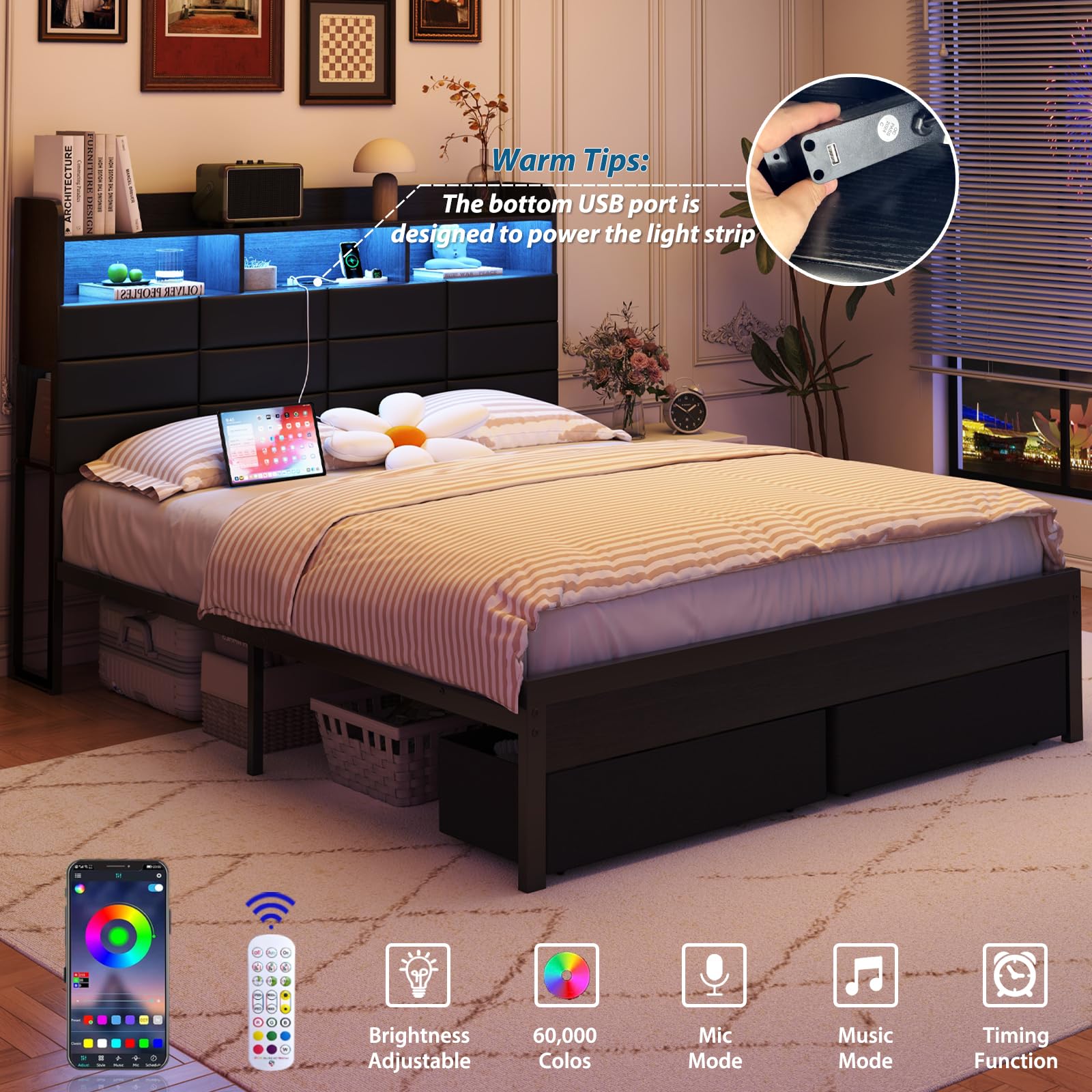 Bedframe in kingsize met opber - King Size Bed Frame With Storage Drawers recensie en prijs