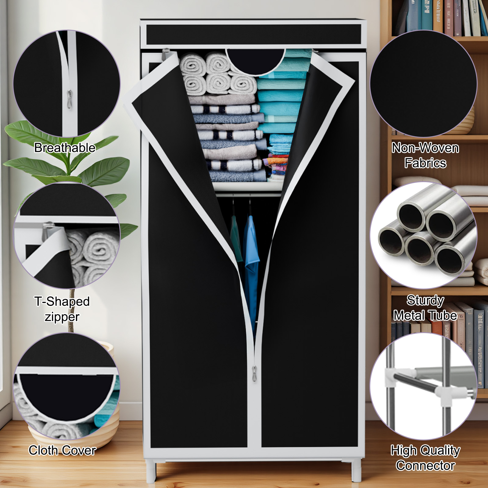 Draagbare kledingkast van stof - Wardrobe Closet Portable Fabric Cover recensie en prijs