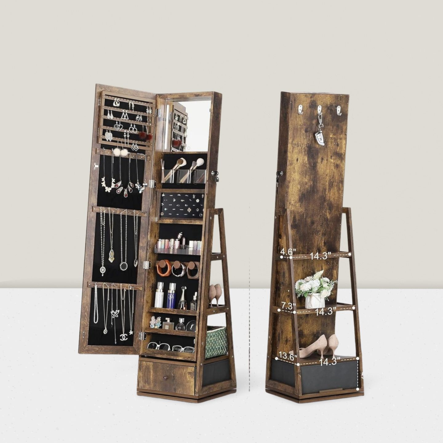 Volledige lengte spiegel in de - Full Length Mirror Jewelry Armoire recensie en prijs