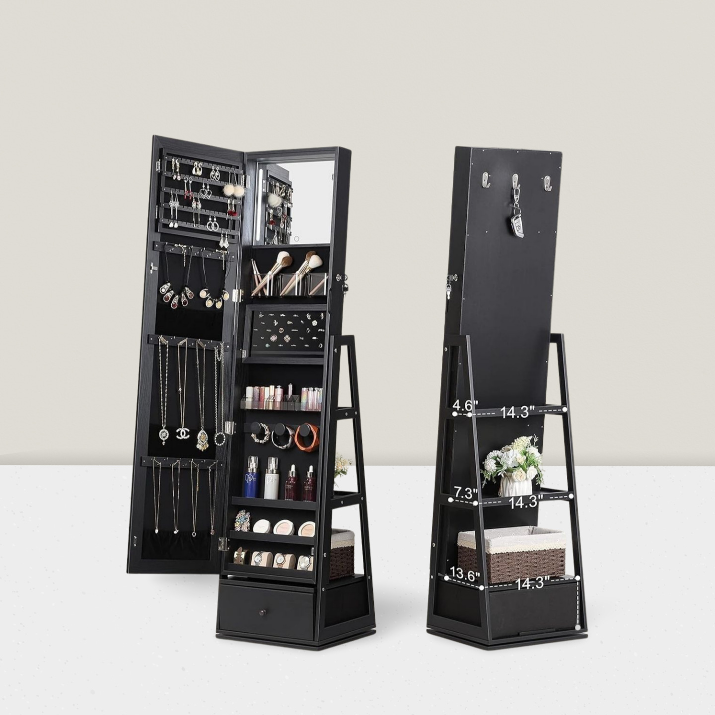 Volledige lengte spiegel in de - Full Length Mirror Jewelry Armoire recensie en prijs
