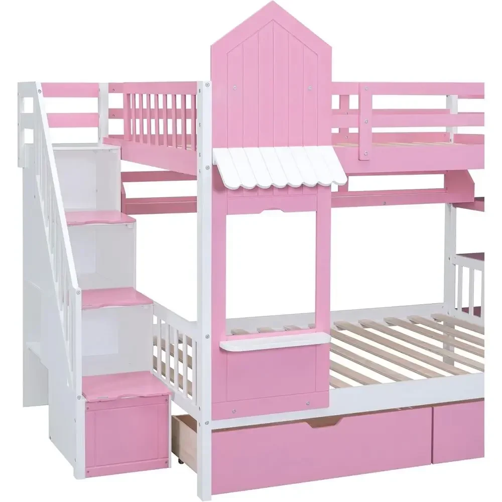 Kinderstapelbed met trap, glij - Bunk Bed With Stairs And Slide recensie en prijs