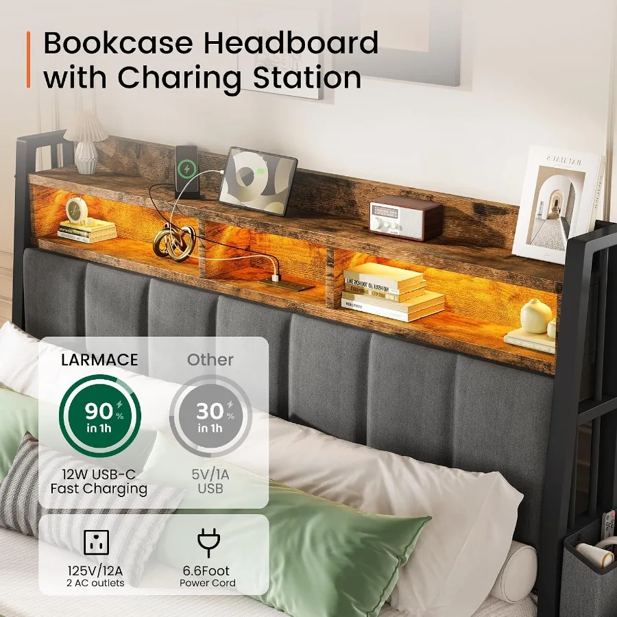Bedframe in kingsize, met 2 op - King Size Bed Frame With Storage Drawers recensie en prijs