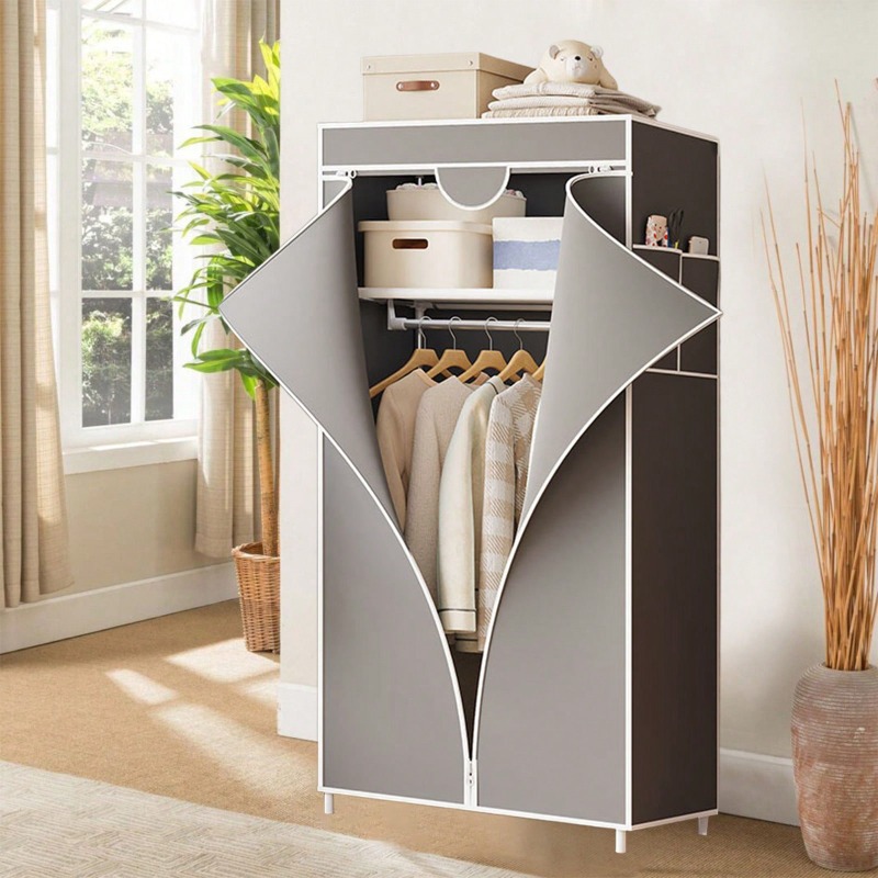 Rode/grijze/blauwe/koffiekleur - Wardrobe Closet Portable Fabric Cover recensie en prijs