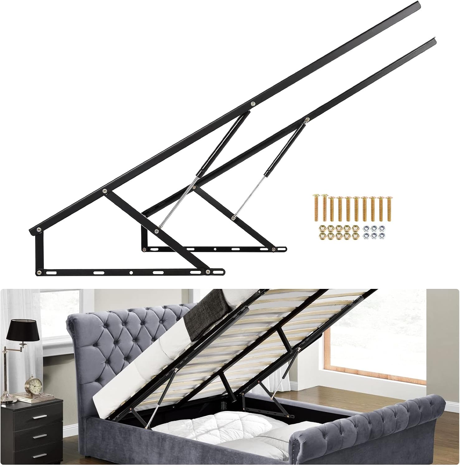 Bedliftmechanisme van 4,6 voet - Gas Lift Storage Bed Hydraulic recensie en prijs