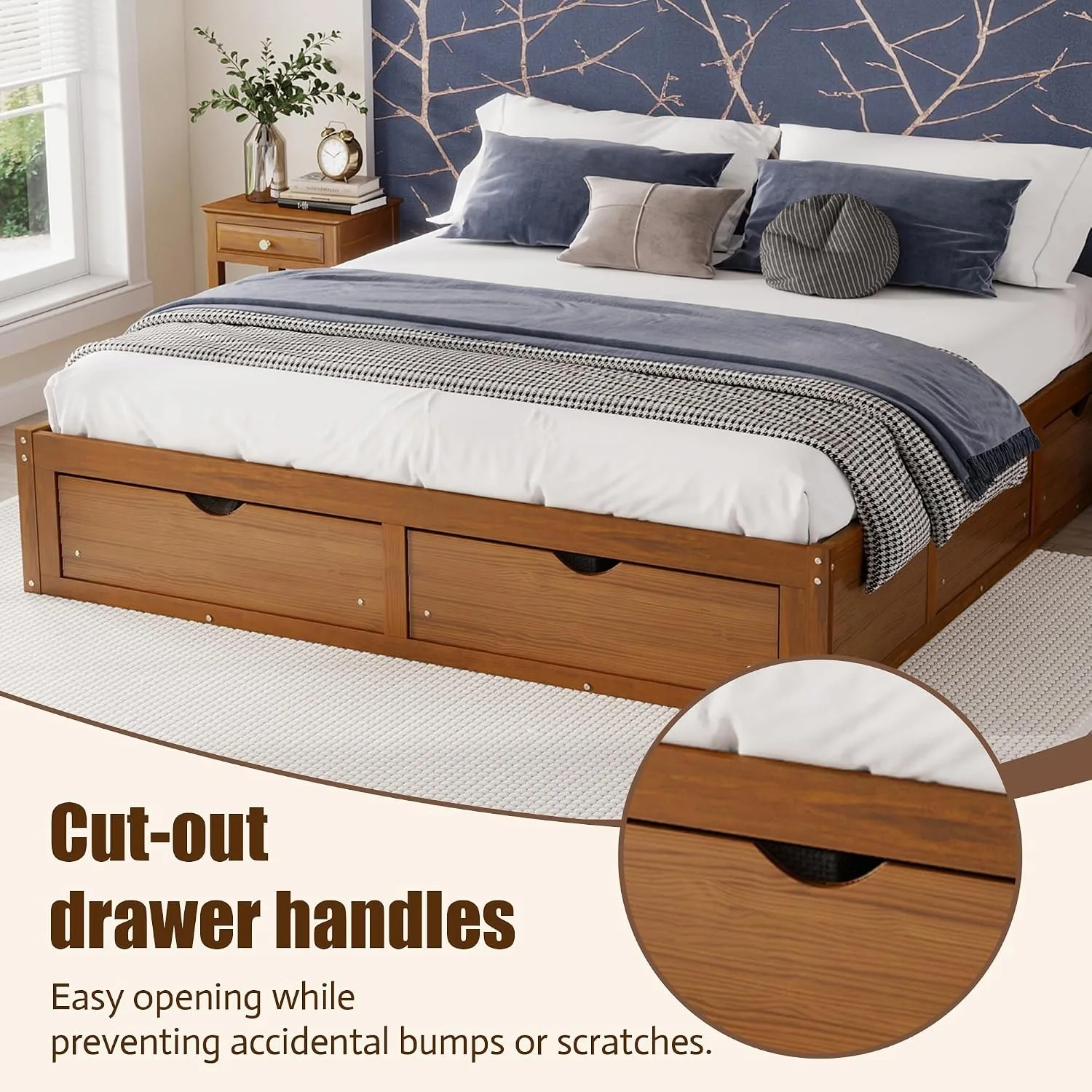 Minimalistisch bedframe van gr - King Size Bed Frame With Storage Drawers recensie en prijs