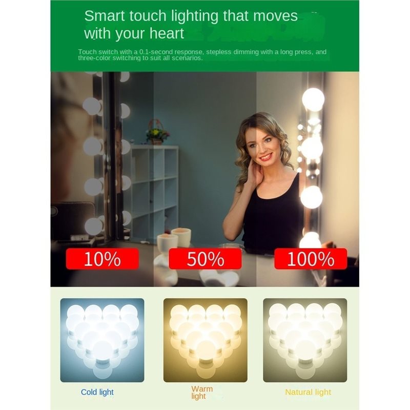 Oplaadbare LED-lamp voor make- - Dressing Table Vanity With Lighted Mirror recensie en prijs