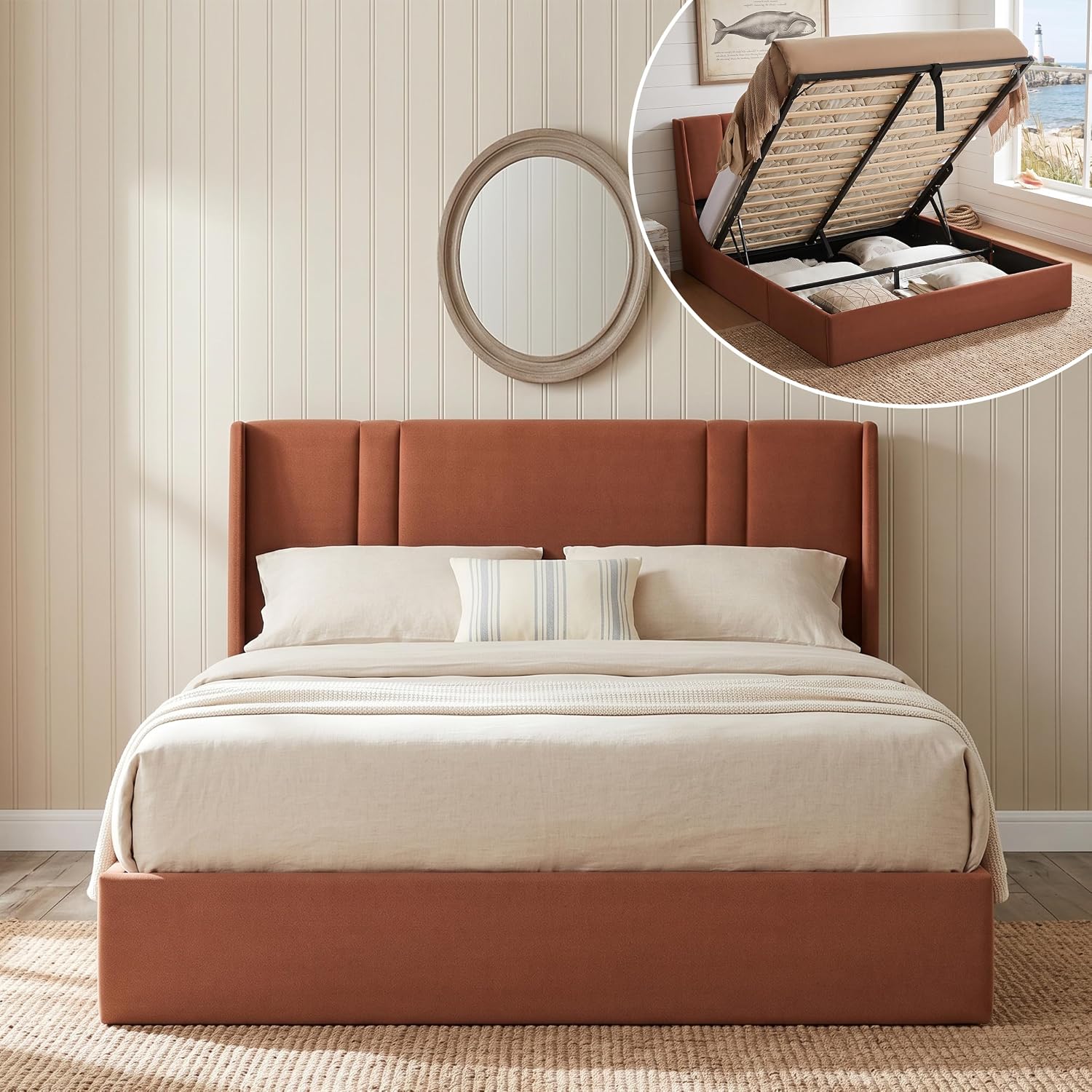 Queen-size bedframe met opberg - Gas Lift Storage Bed Hydraulic recensie en prijs