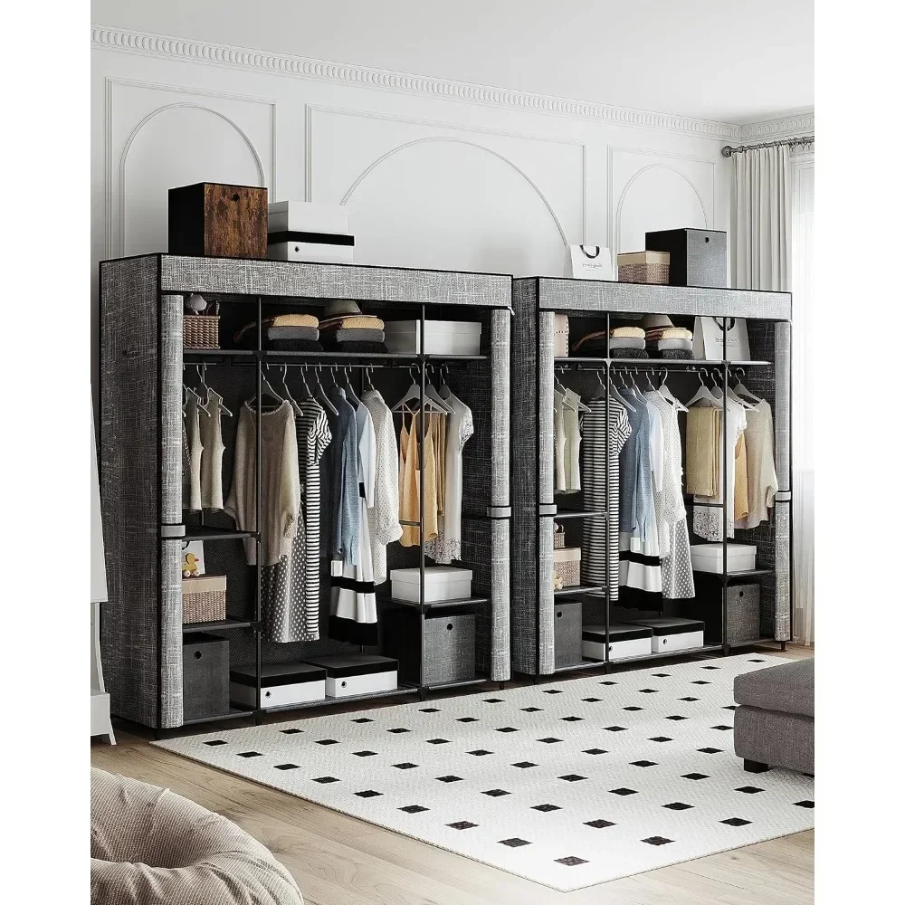 Kastkast, 64,5-inch draagbare  - Wardrobe Closet Portable Fabric Cover recensie en prijs