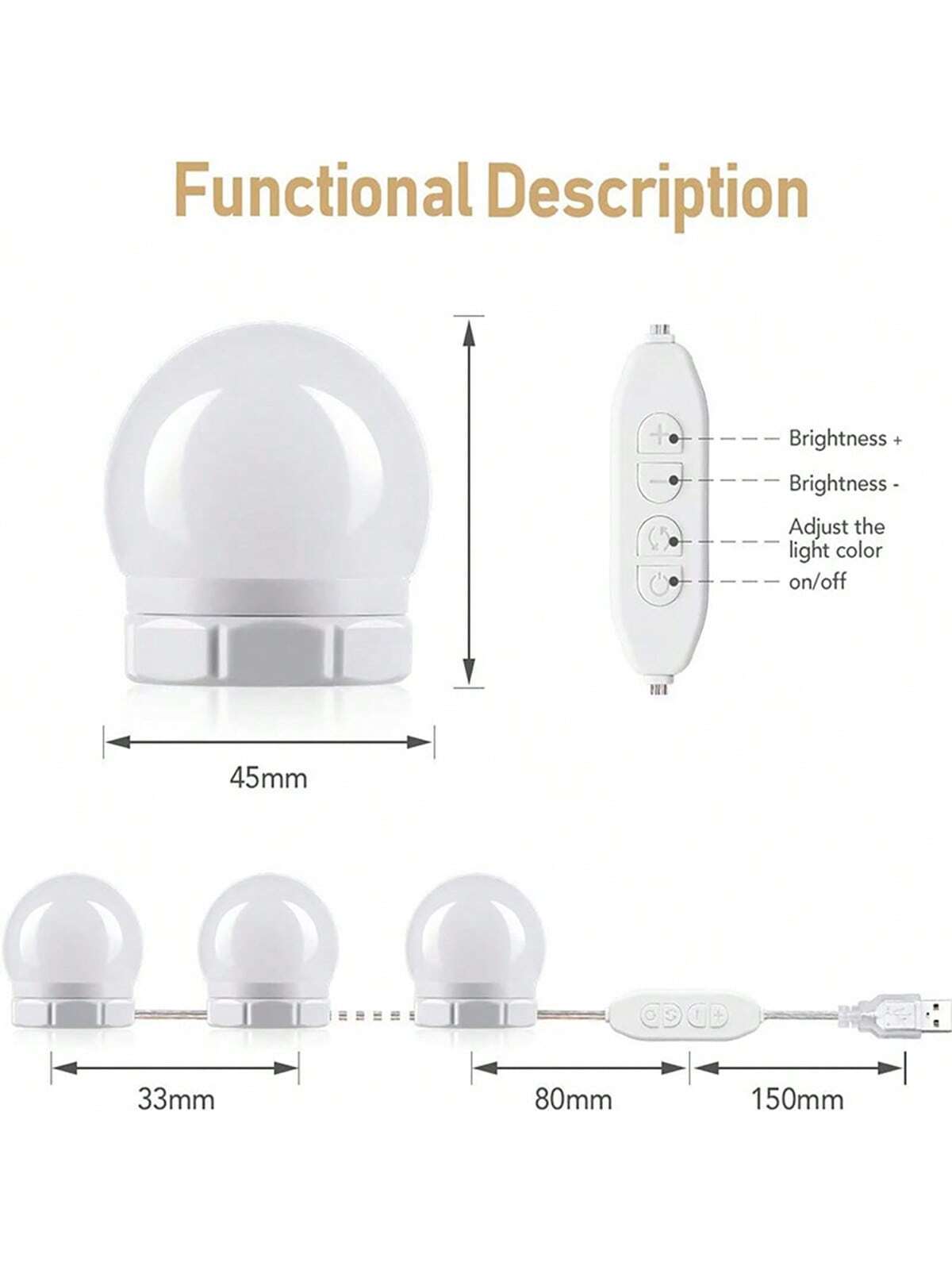 Nieuwe, afneembare lampen voor - Dressing Table Vanity With Lighted Mirror recensie en prijs