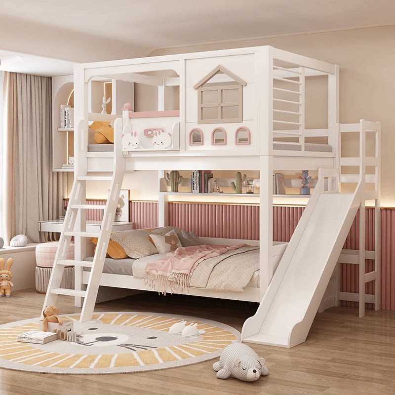 Modern roze massief houten kin - Bunk Bed With Stairs And Slide recensie en prijs