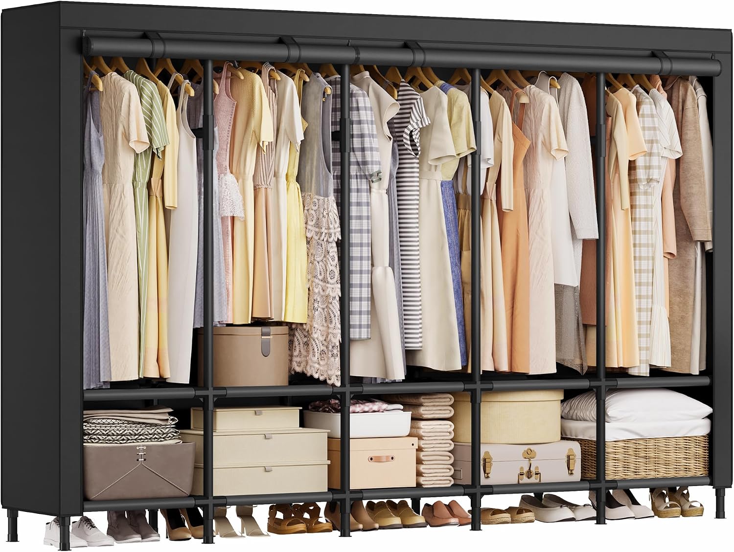 Draagbare kledingkast 83,5 inc - Wardrobe Closet Portable Fabric Cover recensie en prijs