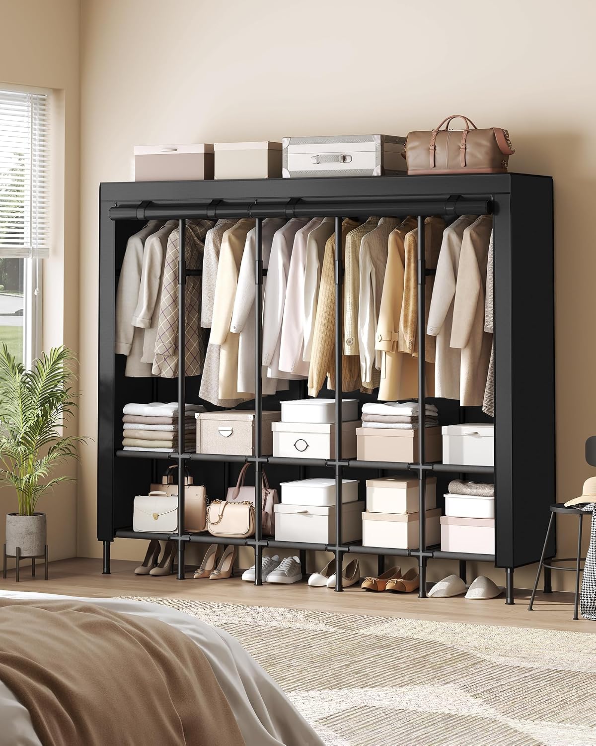 Draagbare kledingkast 83,5 inc - Wardrobe Closet Portable Fabric Cover recensie en prijs