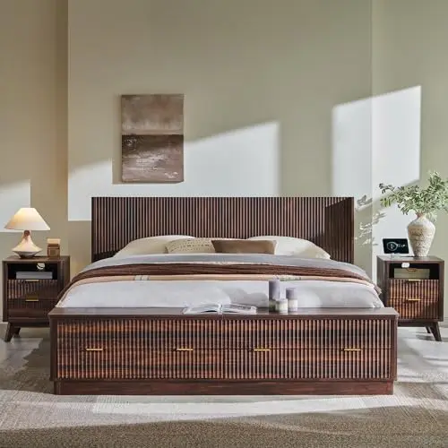 Gecanneleerd kingsize bedframe - King Size Bed Frame With Storage Drawers recensie en prijs