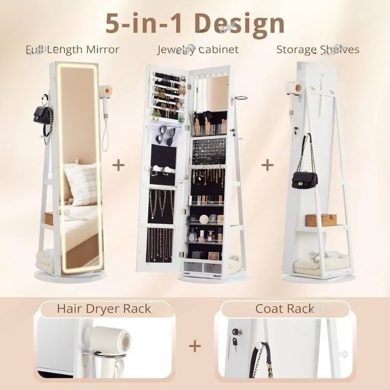 Staande spiegel met sieradenka - Full Length Mirror Jewelry Armoire recensie en prijs